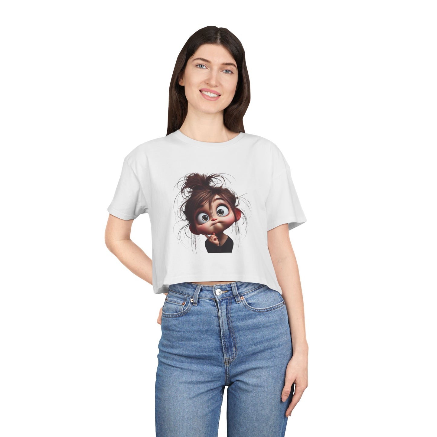 Funny Women's Crop Tee, Graphic Tee for Women, Casual T-Shirt, Humor Gift, Trendy Summer Top, Cute Everyday Wear