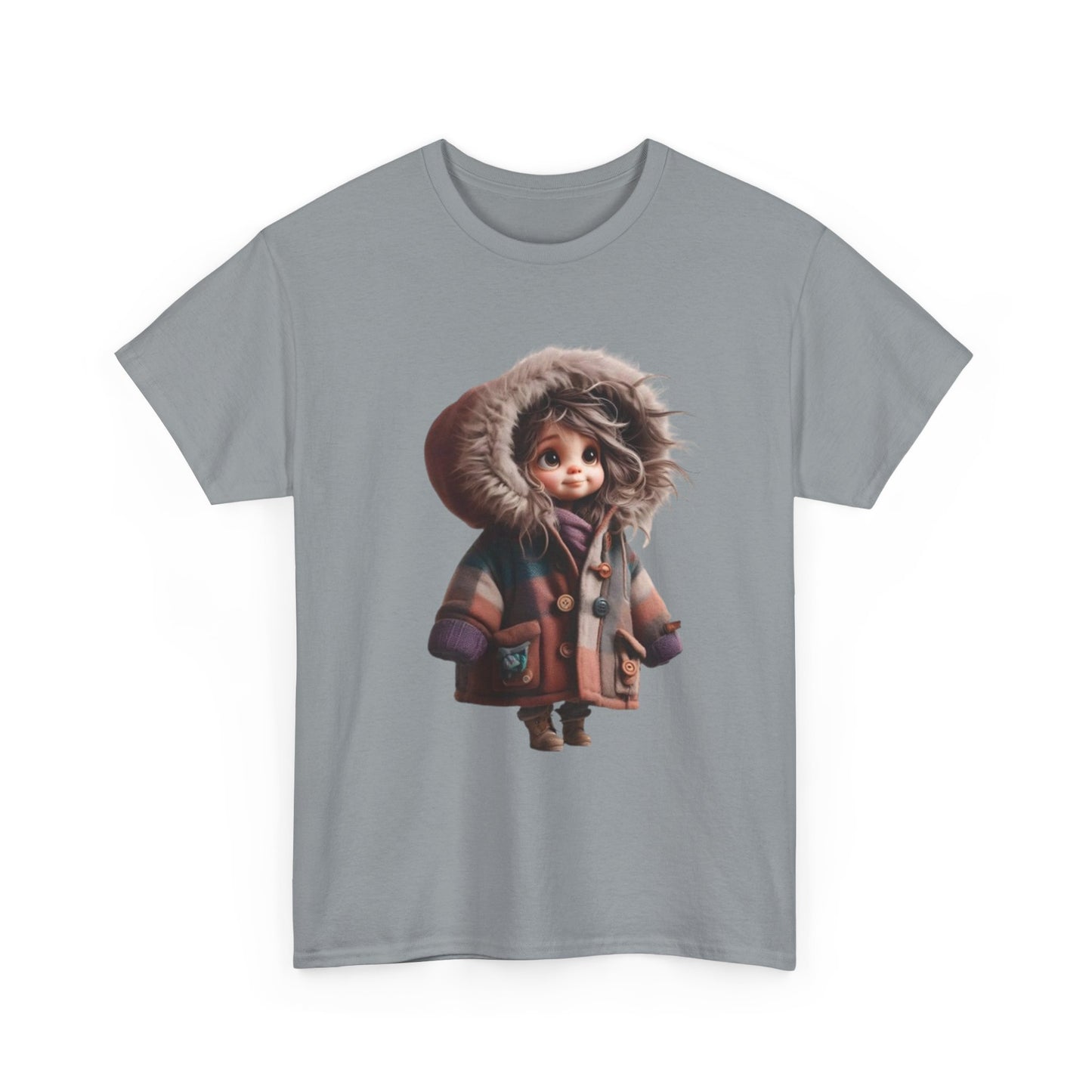Whimsical Character Cotton Tee, Cozy Graphic Tee, Fun Casual Wear, Gift for Kids, Cartoon Apparel, Playful Outfit