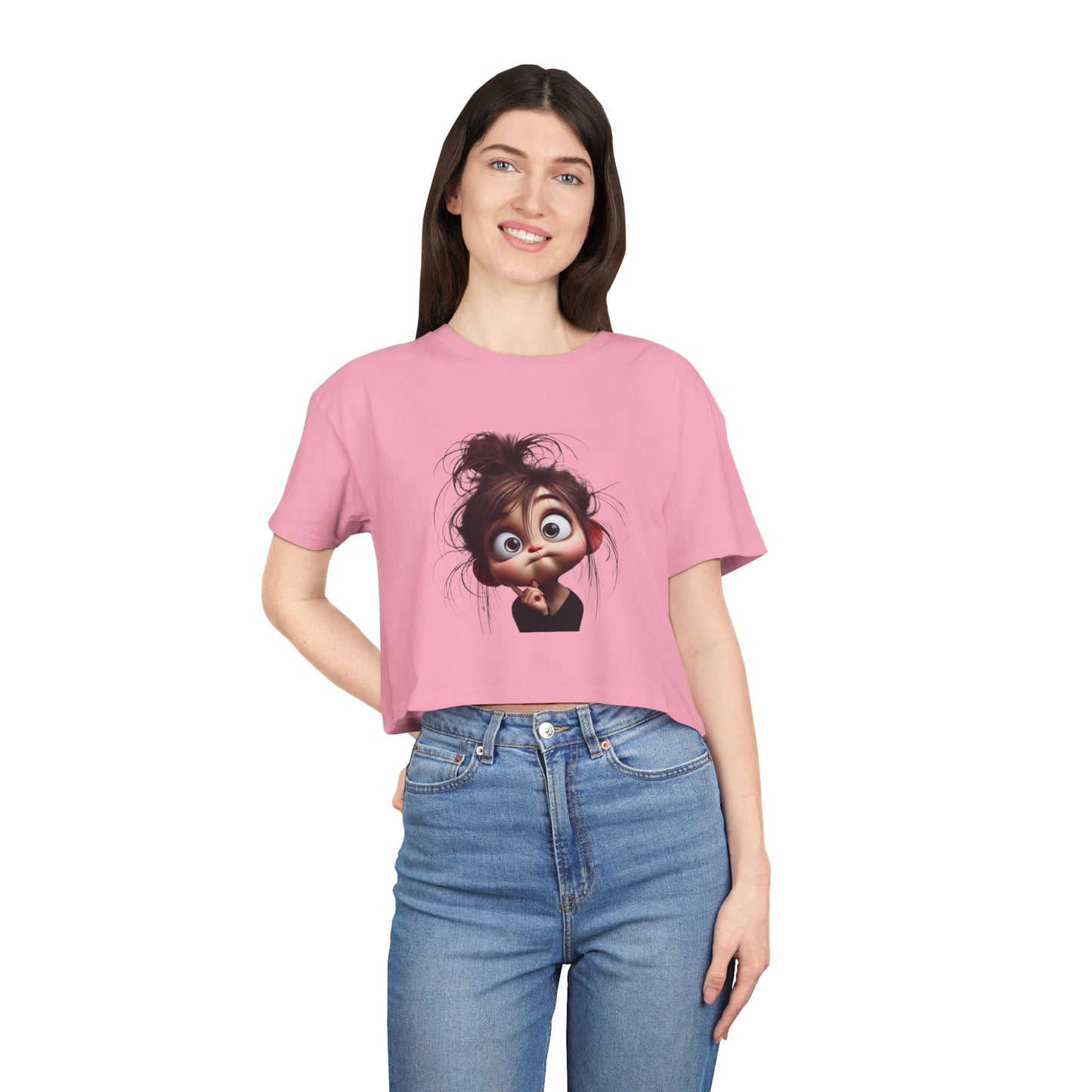 Funny Women's Crop Tee, Graphic Tee for Women, Casual T-Shirt, Humor Gift, Trendy Summer Top, Cute Everyday Wear