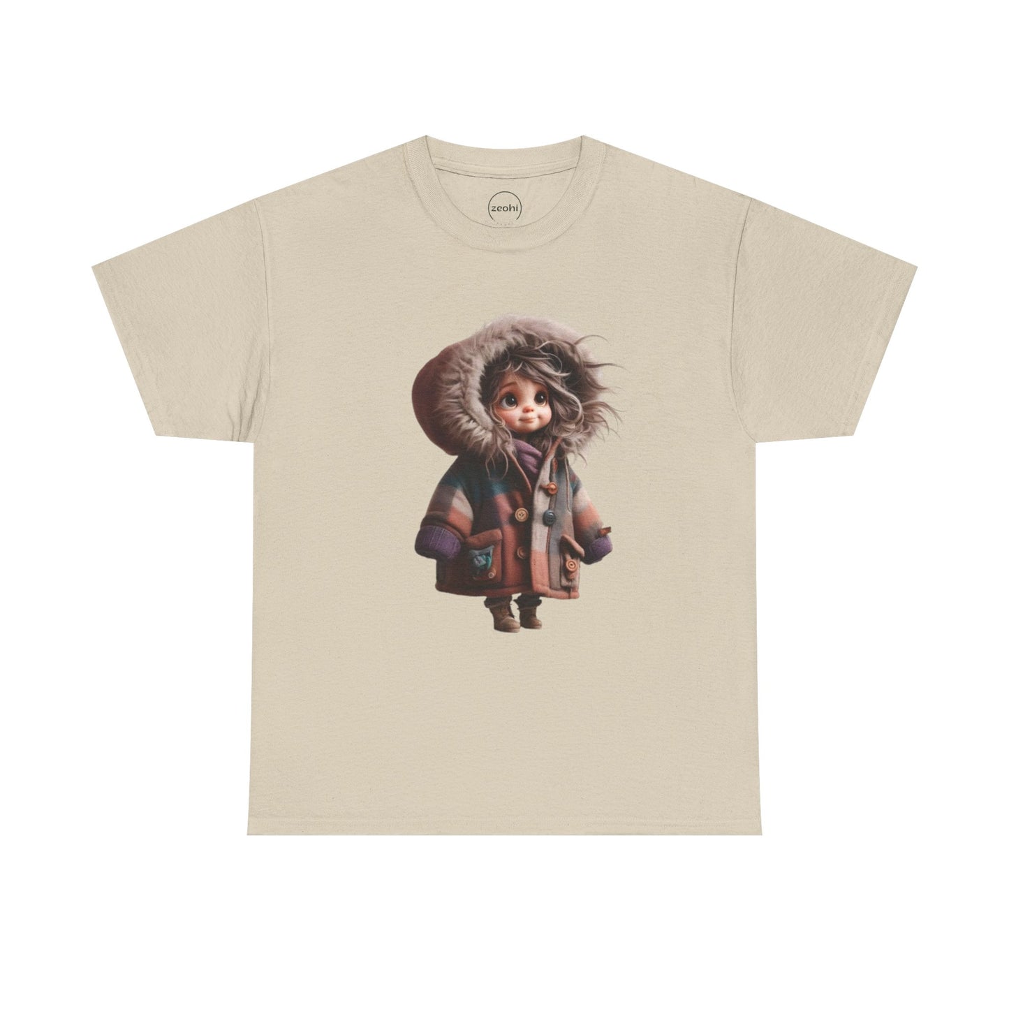 Whimsical Character Cotton Tee, Cozy Graphic Tee, Fun Casual Wear, Gift for Kids, Cartoon Apparel, Playful Outfit