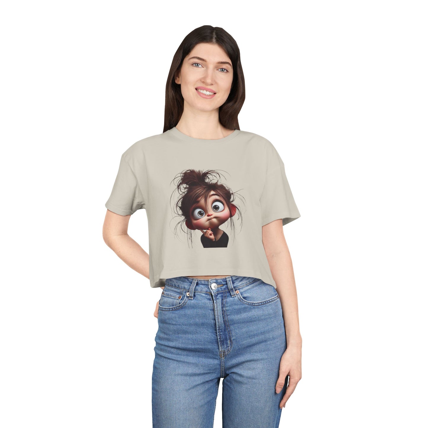 Funny Women's Crop Tee, Graphic Tee for Women, Casual T-Shirt, Humor Gift, Trendy Summer Top, Cute Everyday Wear