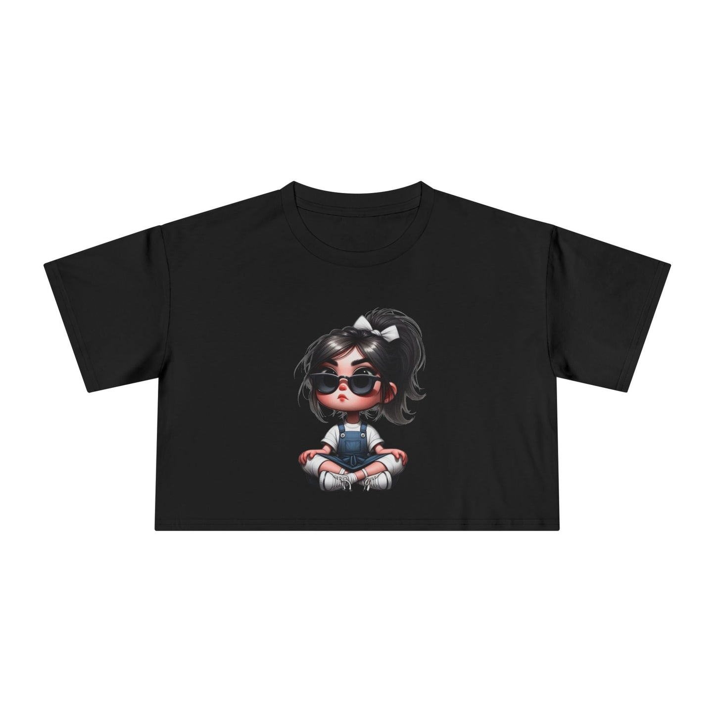 Cute Cartoon Crop Tee for Women, Summer Fashion Top, Kawaii Graphic Tee, Casual Streetwear, Gift for Her