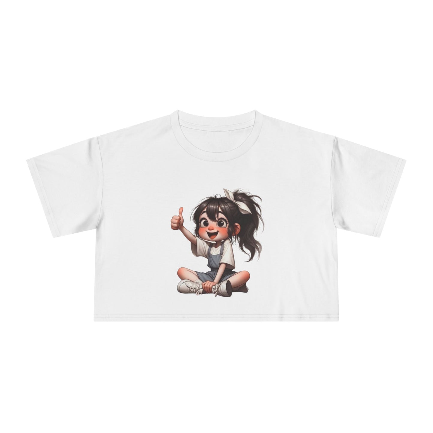 Cute Playful Women's Crop Tee with Cheerful Design, Summer Top, Casual Wear, Gift for Her, Music Festival Outfit, Trendy Graphic Tee