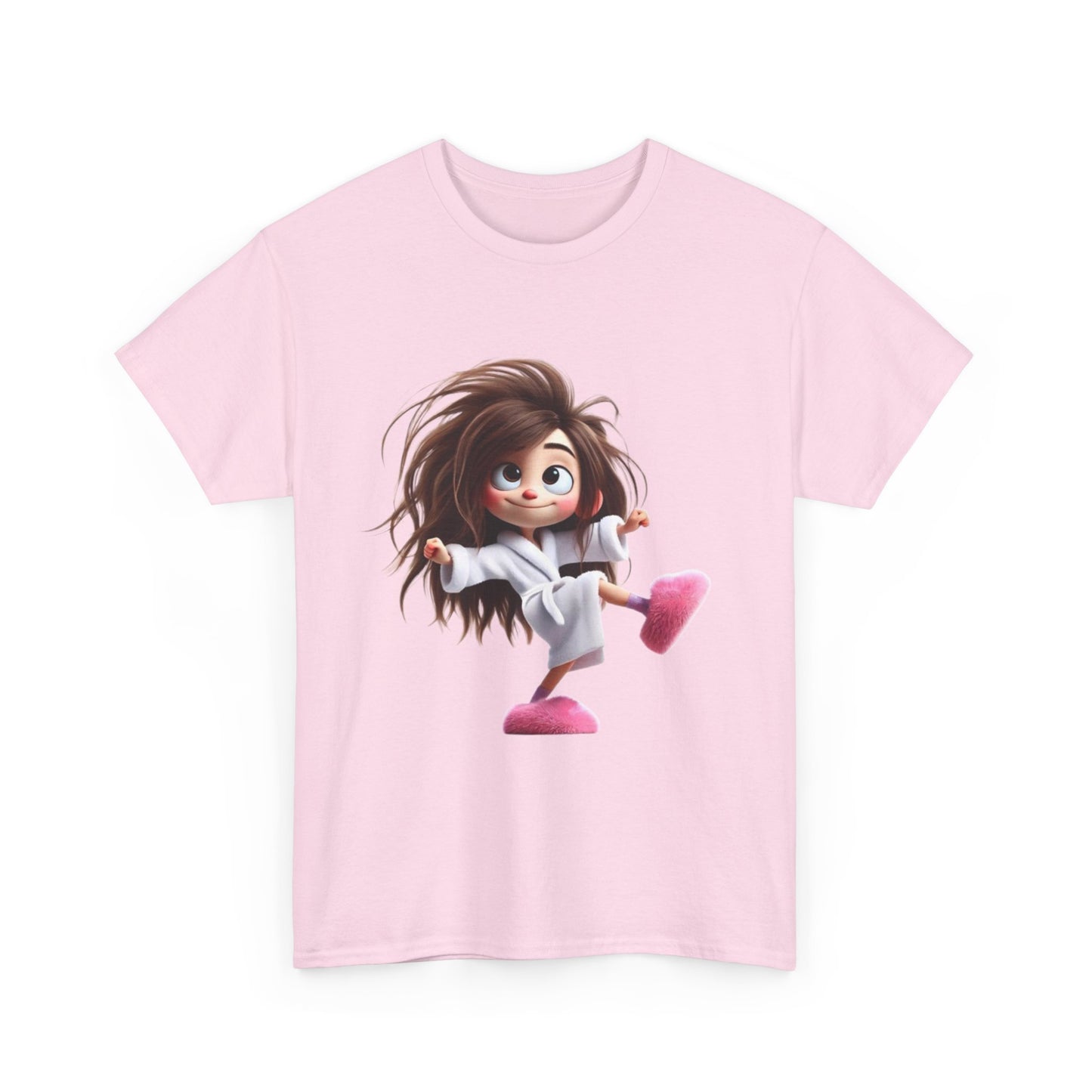 Cute Character Unisex Heavy Cotton Tee - Fun Graphic Tee for Parties, Gifts, Casual Wear, Birthdays, Everyday Comfort