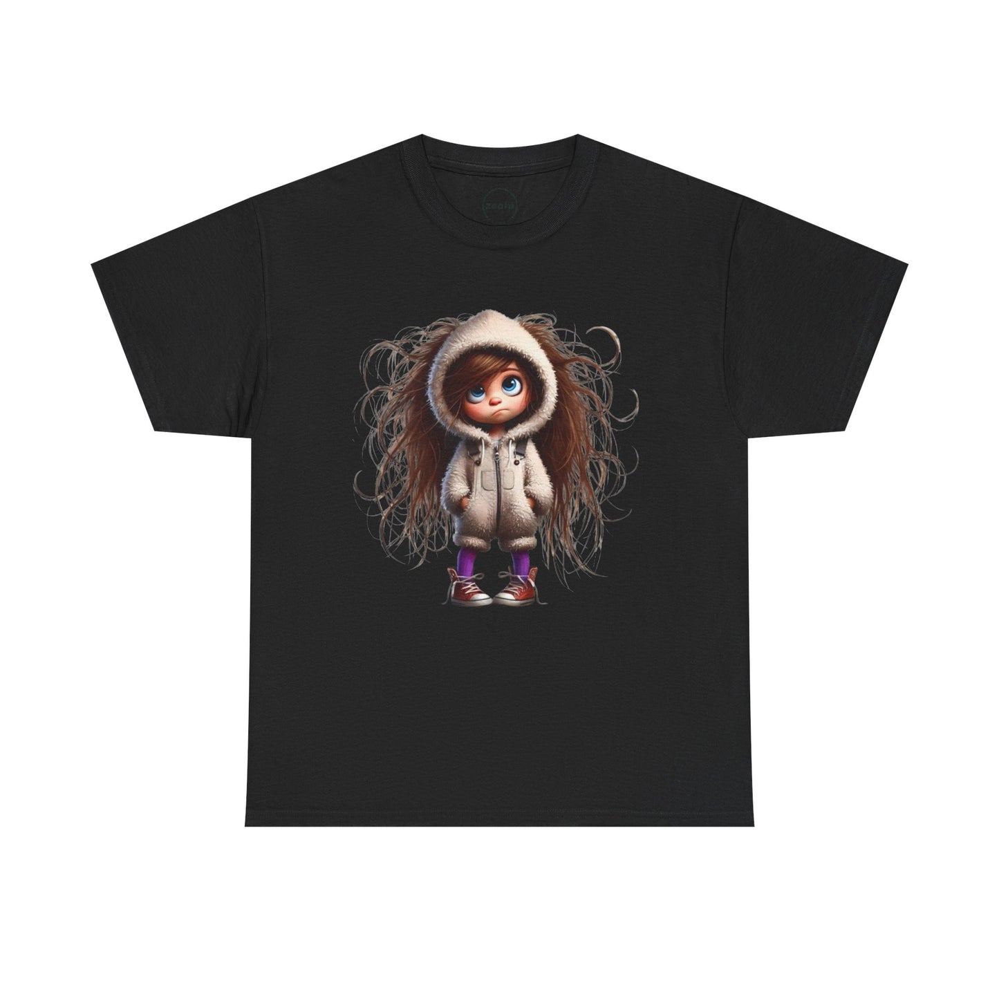 Whimsical Character Unisex Heavy Cotton Tee, Cute Graphic Shirt, Casual Tee for Kids and Adults, Perfect Gift for Birthdays or Holidays
