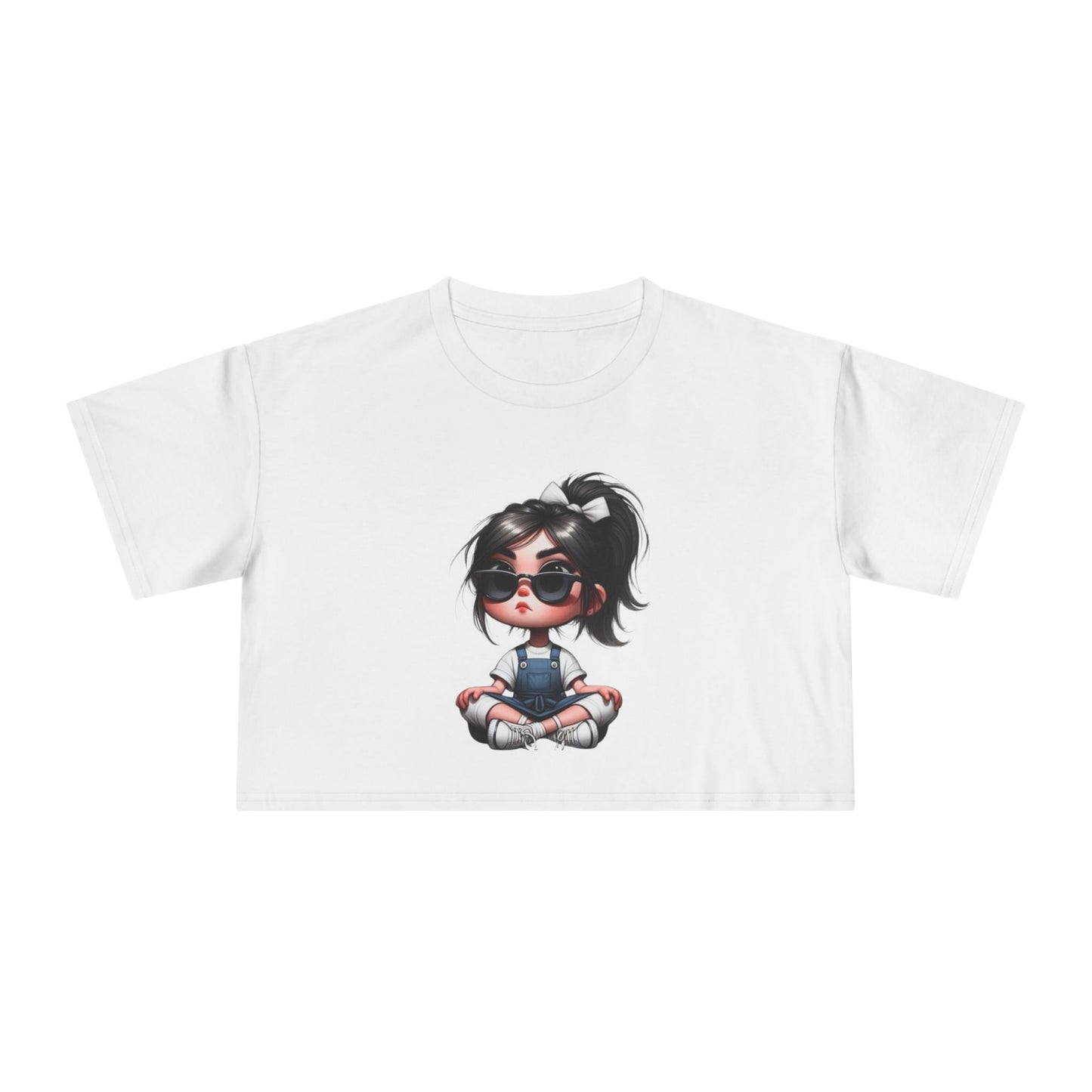 Cute Cartoon Crop Tee for Women, Summer Fashion Top, Kawaii Graphic Tee, Casual Streetwear, Gift for Her