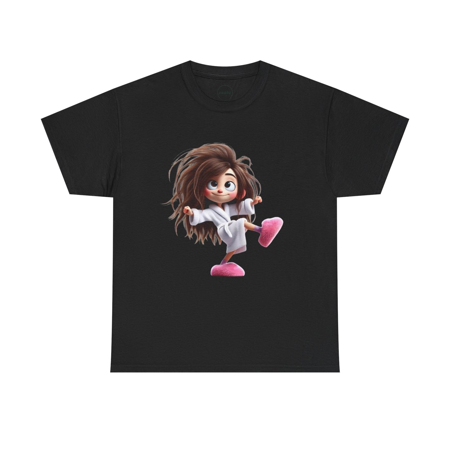 Cute Character Unisex Heavy Cotton Tee - Fun Graphic Tee for Parties, Gifts, Casual Wear, Birthdays, Everyday Comfort