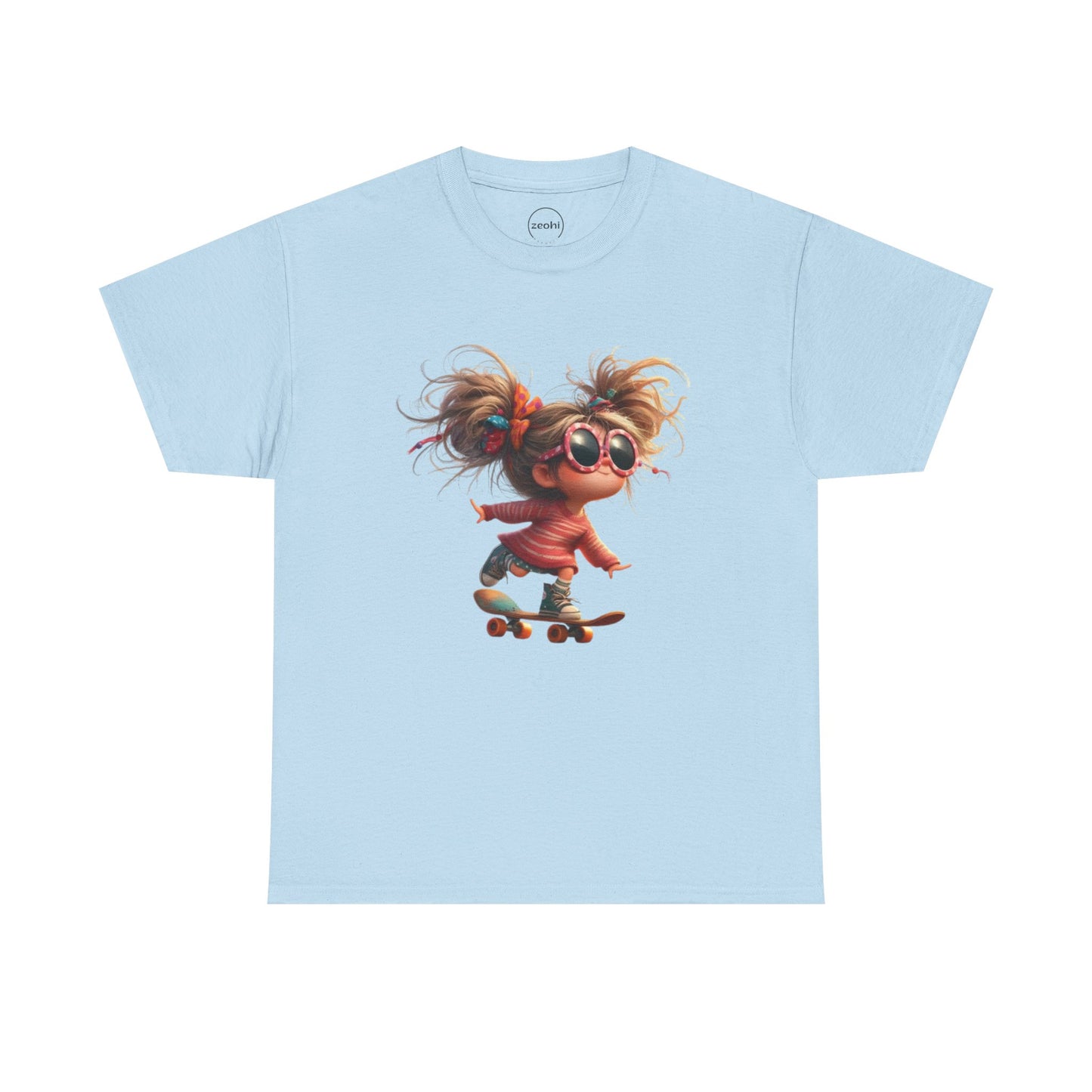 Skateboarding Girl Tee, Youth Apparel, Fun Graphic Shirt, Casual Wear, Gift for Skaters, Unisex Cotton T-Shirt