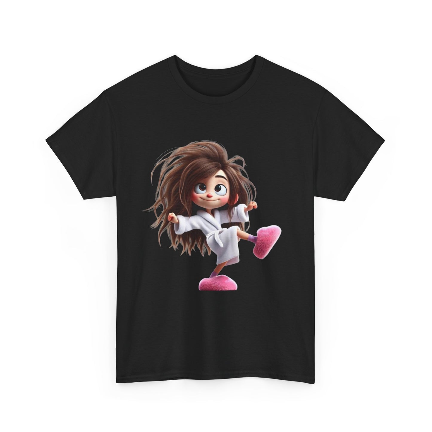 Cute Character Unisex Heavy Cotton Tee - Fun Graphic Tee for Parties, Gifts, Casual Wear, Birthdays, Everyday Comfort