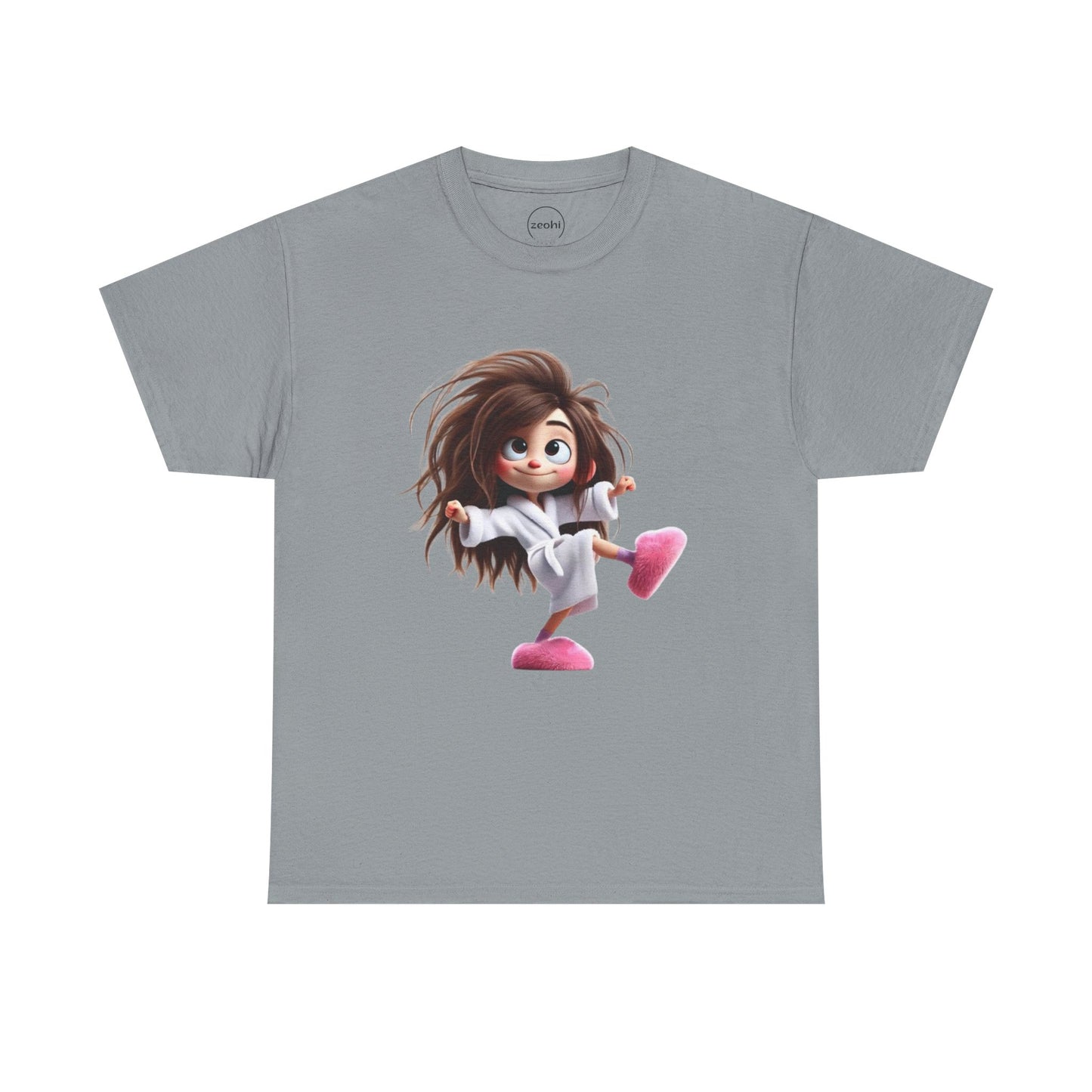 Cute Character Unisex Heavy Cotton Tee - Fun Graphic Tee for Parties, Gifts, Casual Wear, Birthdays, Everyday Comfort