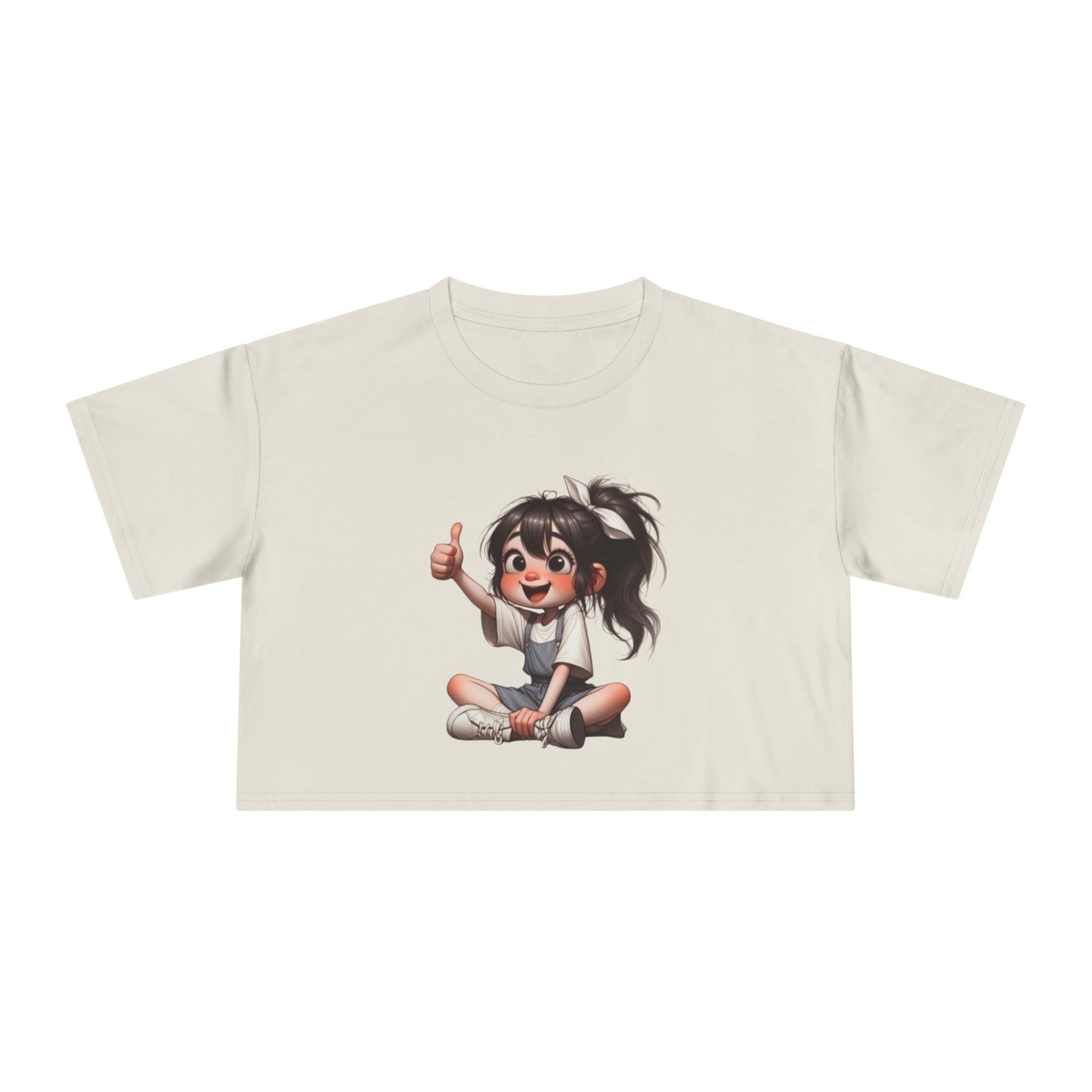 Cute Playful Women's Crop Tee with Cheerful Design, Summer Top, Casual Wear, Gift for Her, Music Festival Outfit, Trendy Graphic Tee