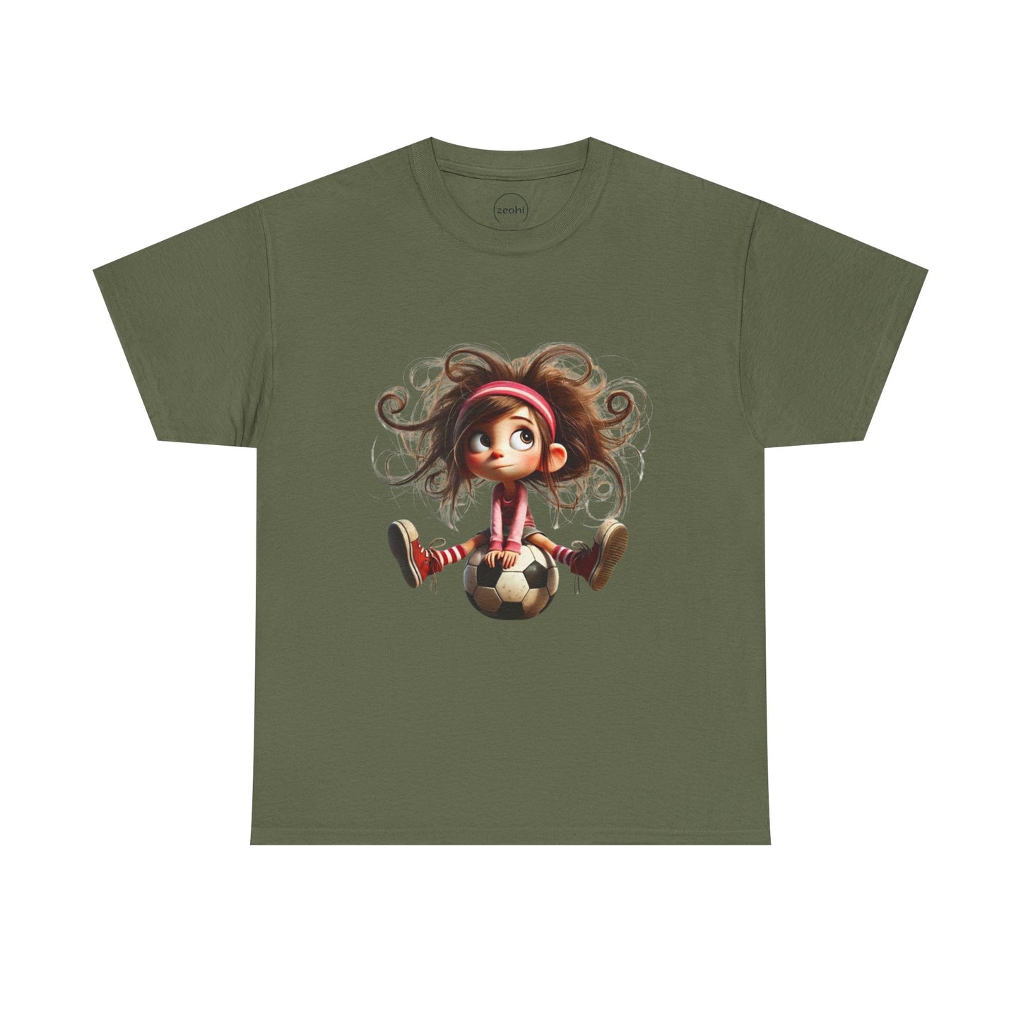 Playful Soccer Girl Tee, Cute Kids' T-Shirt, Fun Apparel for Soccer Lovers, Gift for Birthdays, Casual Outfit, Unisex Cotton Shirt