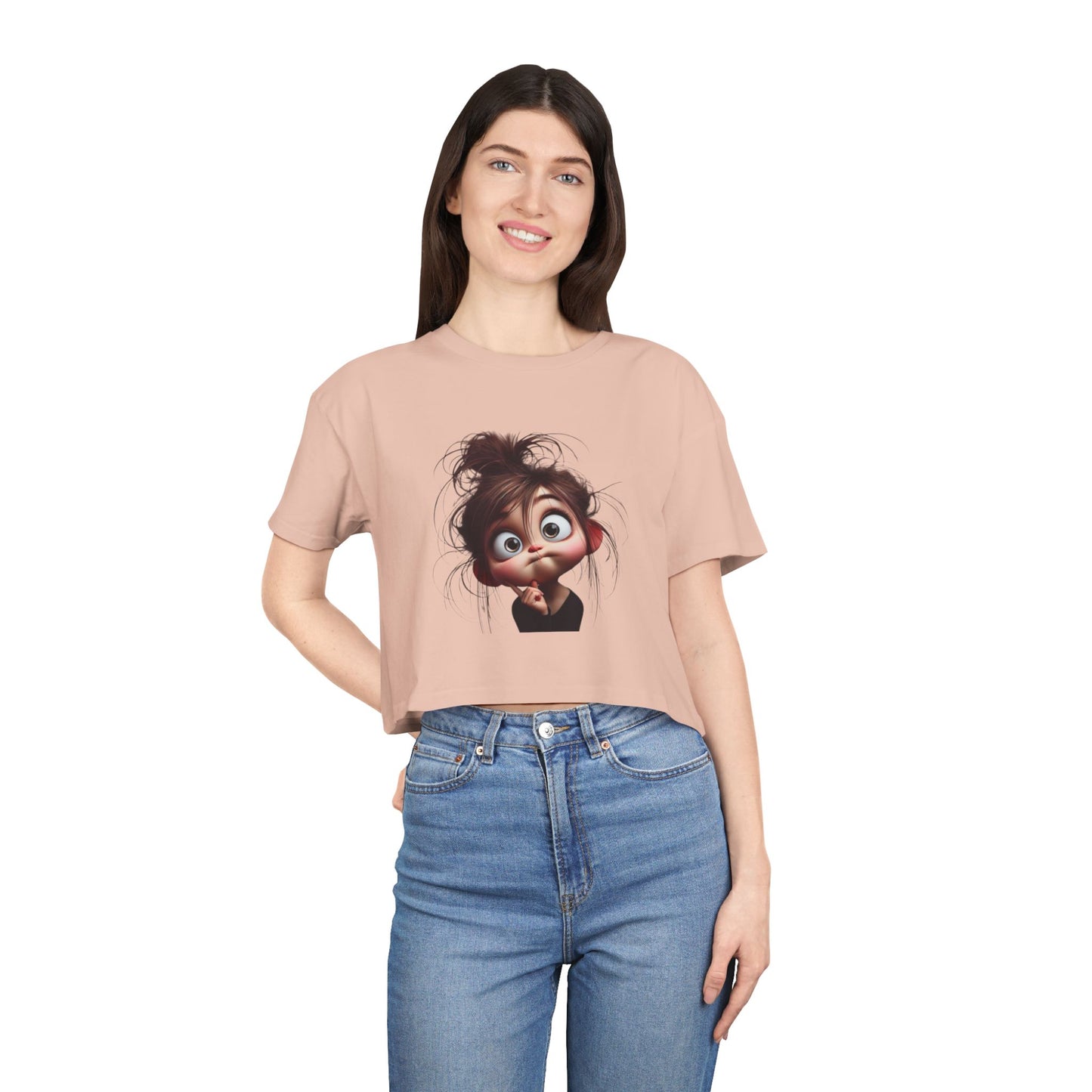 Funny Women's Crop Tee, Graphic Tee for Women, Casual T-Shirt, Humor Gift, Trendy Summer Top, Cute Everyday Wear