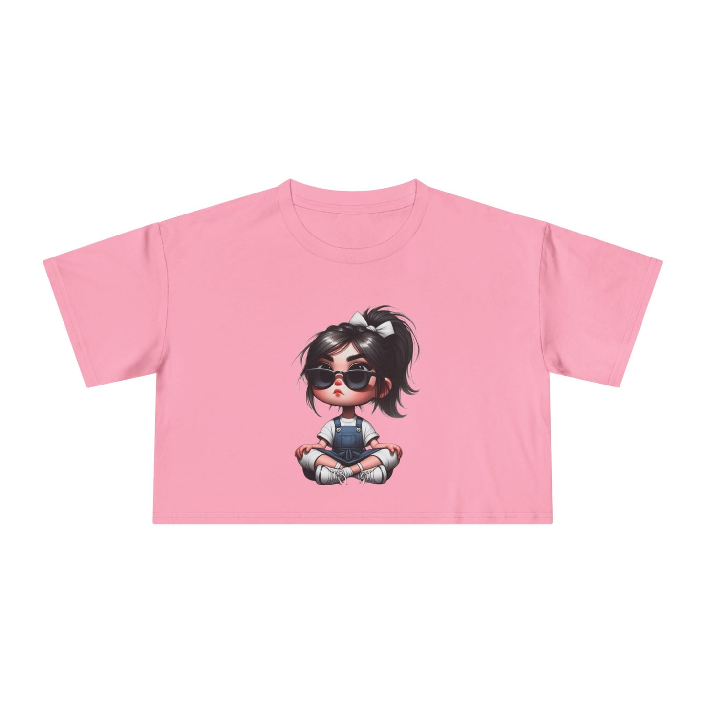 Cute Cartoon Crop Tee for Women, Summer Fashion Top, Kawaii Graphic Tee, Casual Streetwear, Gift for Her