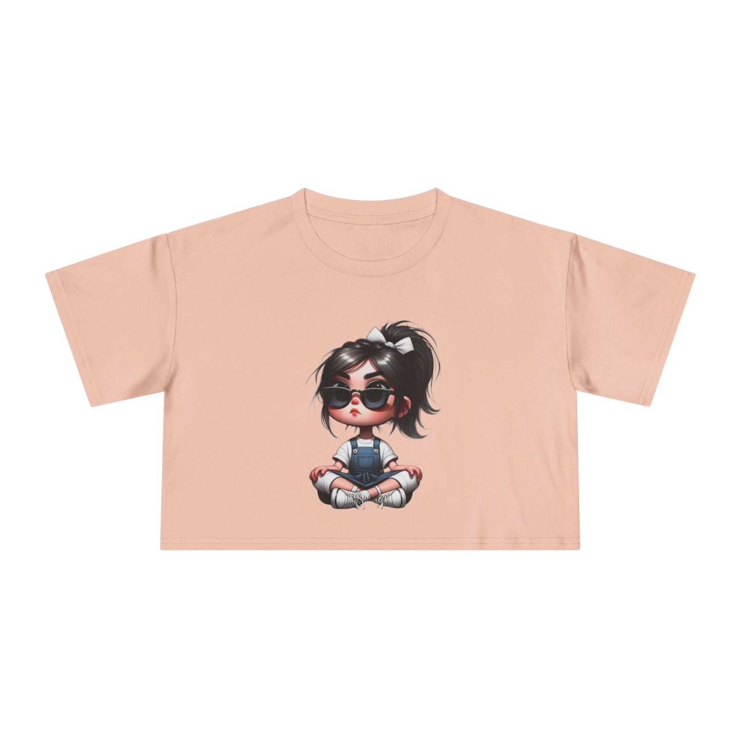 Cute Cartoon Crop Tee for Women, Summer Fashion Top, Kawaii Graphic Tee, Casual Streetwear, Gift for Her
