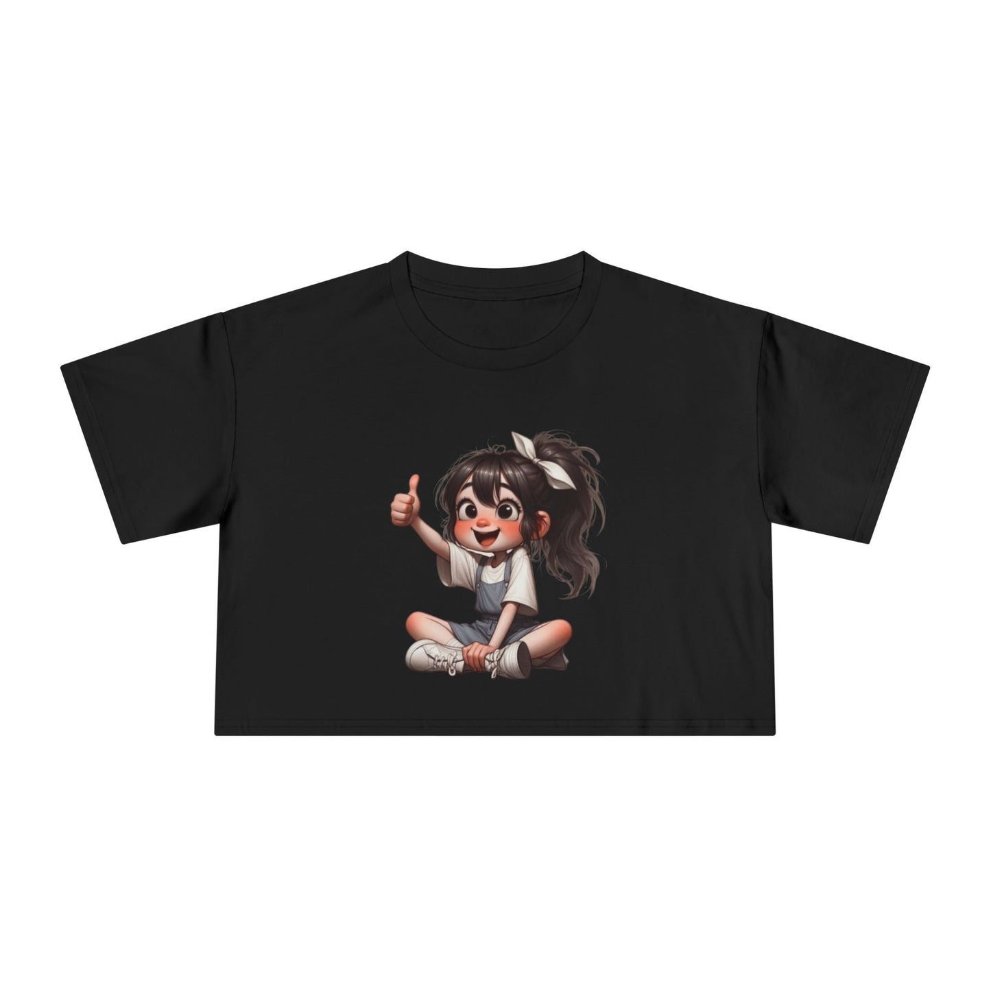 Cute Playful Women's Crop Tee with Cheerful Design, Summer Top, Casual Wear, Gift for Her, Music Festival Outfit, Trendy Graphic Tee