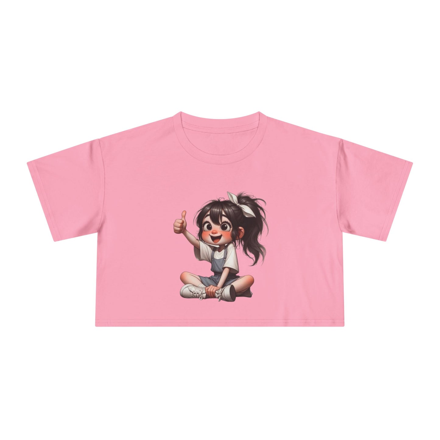 Cute Playful Women's Crop Tee with Cheerful Design, Summer Top, Casual Wear, Gift for Her, Music Festival Outfit, Trendy Graphic Tee