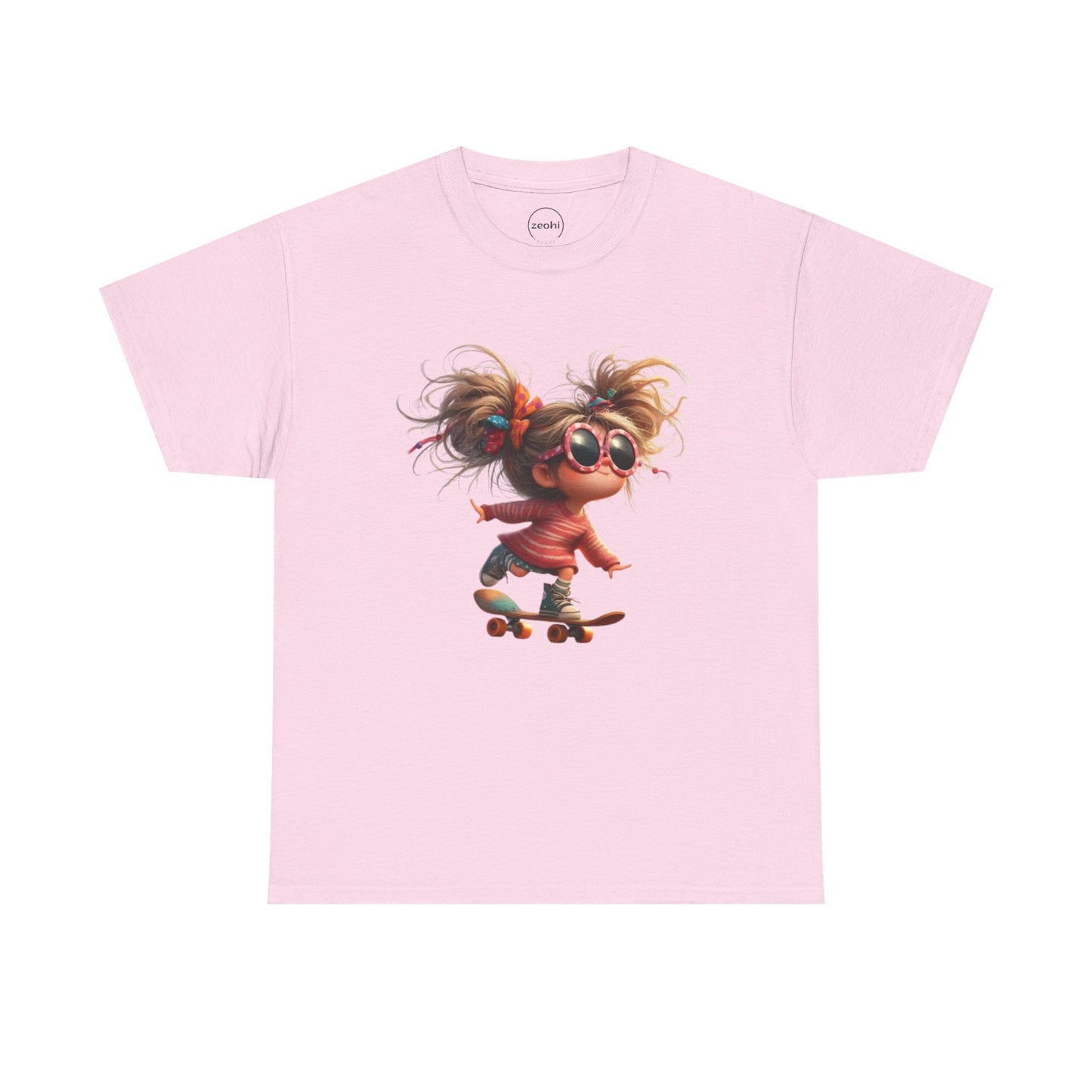 Skateboarding Girl Tee, Youth Apparel, Fun Graphic Shirt, Casual Wear, Gift for Skaters, Unisex Cotton T-Shirt