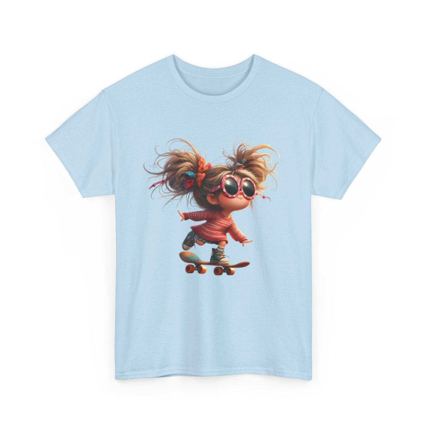 Skateboarding Girl Tee, Youth Apparel, Fun Graphic Shirt, Casual Wear, Gift for Skaters, Unisex Cotton T-Shirt