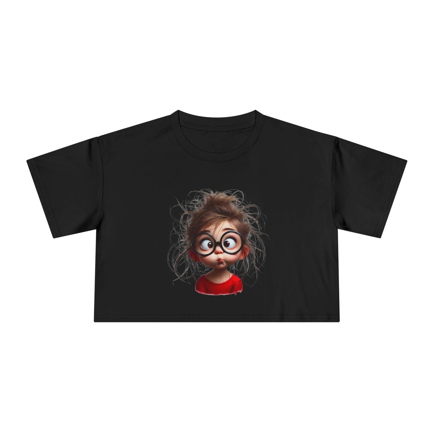 Whimsical Women's Crop Tee with Playful Illustration, Fun Graphic Shirt, Cute Summer Top, Casual Statement Tee, Perfect Gift for Friends