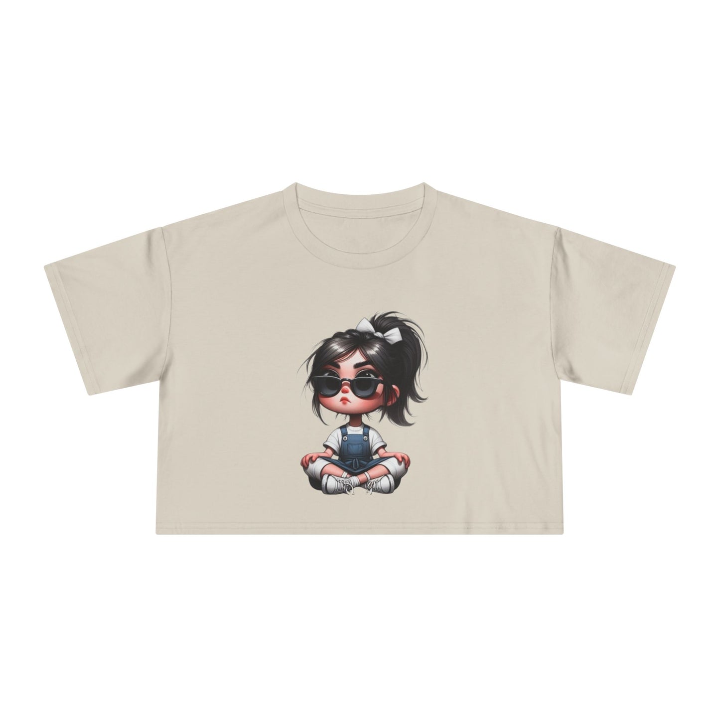 Cute Cartoon Crop Tee for Women, Summer Fashion Top, Kawaii Graphic Tee, Casual Streetwear, Gift for Her