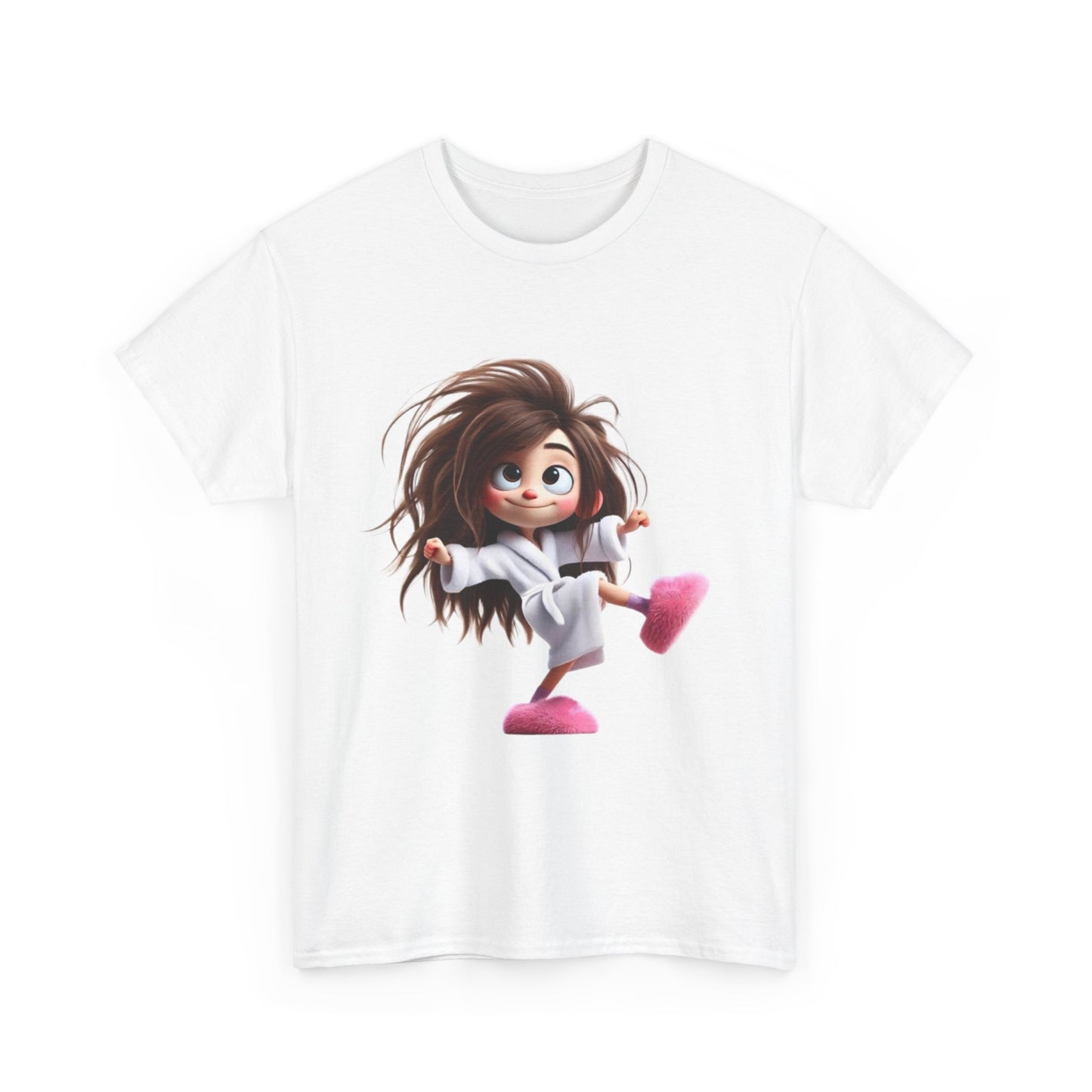 Cute Character Unisex Heavy Cotton Tee - Fun Graphic Tee for Parties, Gifts, Casual Wear, Birthdays, Everyday Comfort