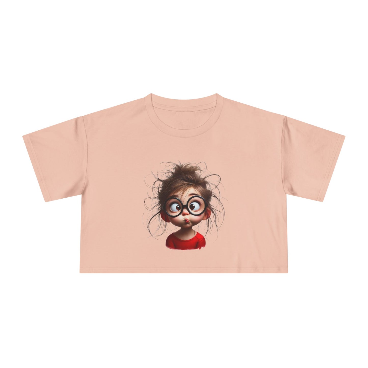Whimsical Women's Crop Tee with Playful Illustration, Fun Graphic Shirt, Cute Summer Top, Casual Statement Tee, Perfect Gift for Friends