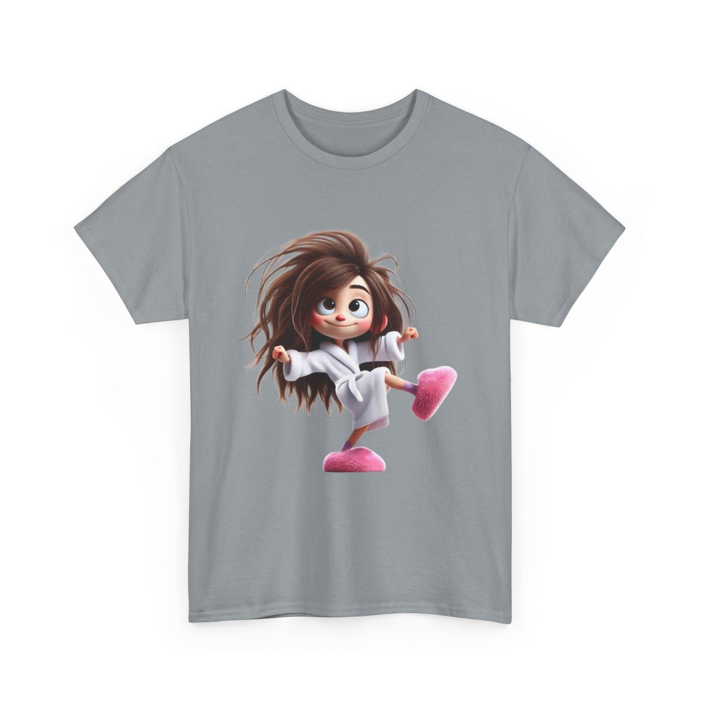 Cute Character Unisex Heavy Cotton Tee - Fun Graphic Tee for Parties, Gifts, Casual Wear, Birthdays, Everyday Comfort