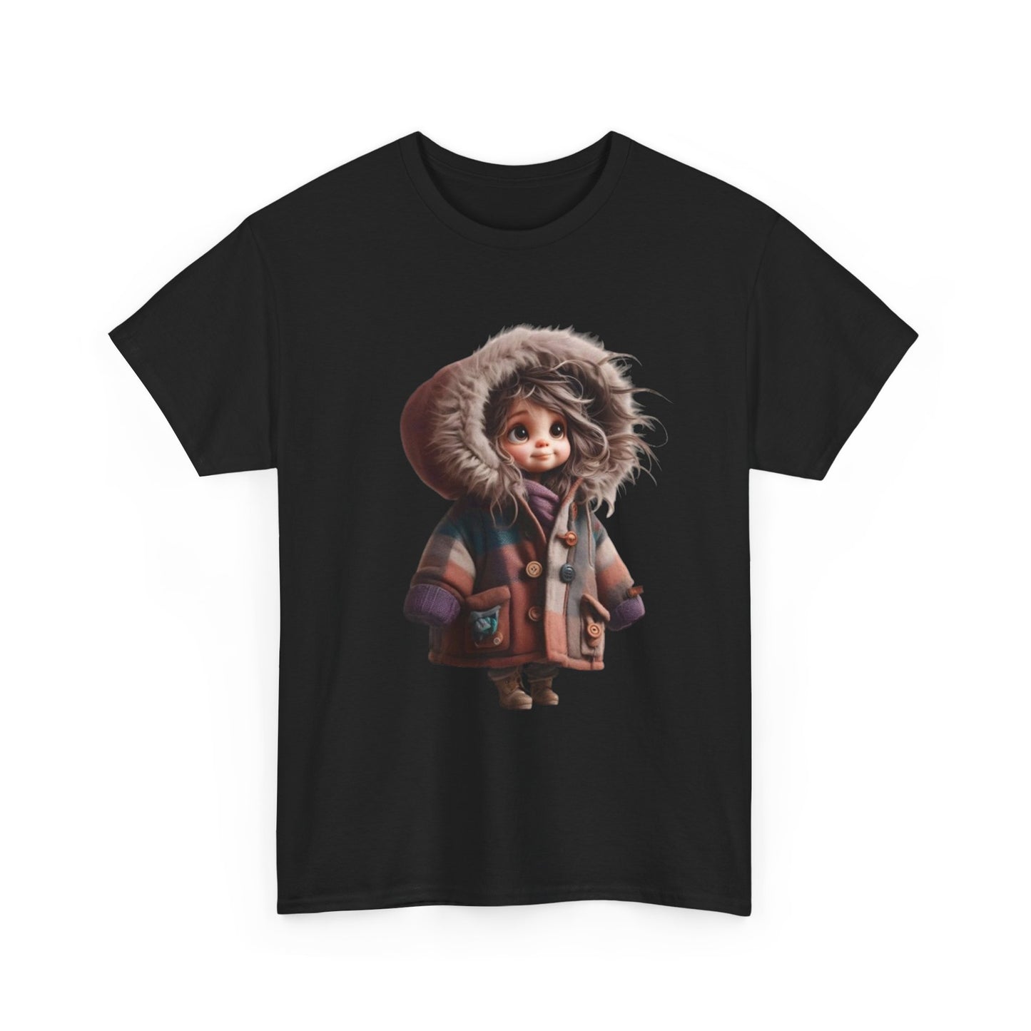 Whimsical Character Cotton Tee, Cozy Graphic Tee, Fun Casual Wear, Gift for Kids, Cartoon Apparel, Playful Outfit