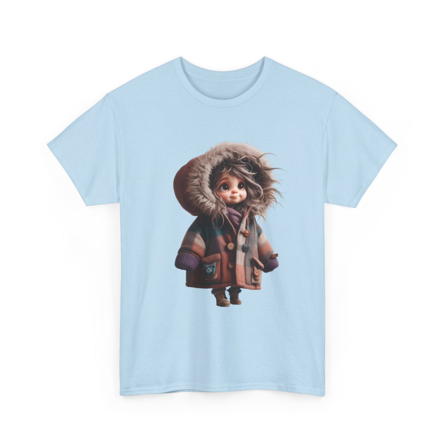 Whimsical Character Cotton Tee, Cozy Graphic Tee, Fun Casual Wear, Gift for Kids, Cartoon Apparel, Playful Outfit