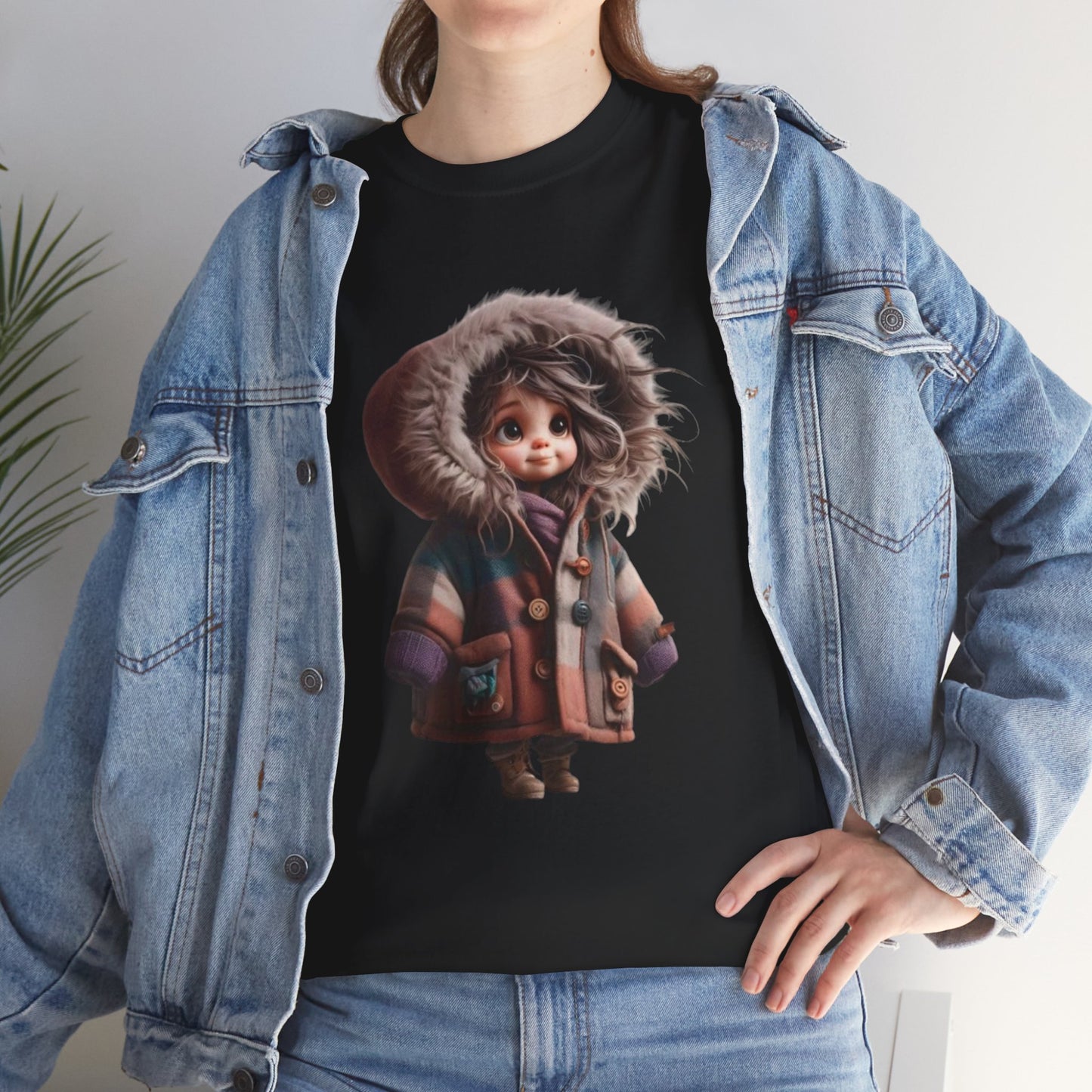 Whimsical Character Cotton Tee, Cozy Graphic Tee, Fun Casual Wear, Gift for Kids, Cartoon Apparel, Playful Outfit