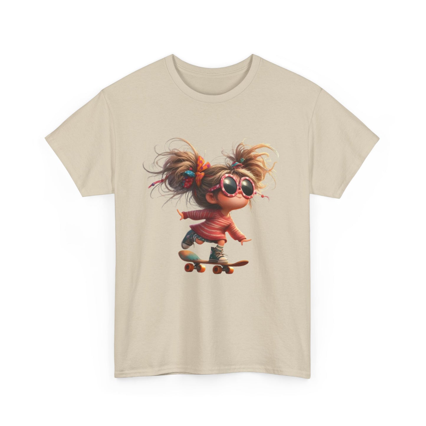 Skateboarding Girl Tee, Youth Apparel, Fun Graphic Shirt, Casual Wear, Gift for Skaters, Unisex Cotton T-Shirt