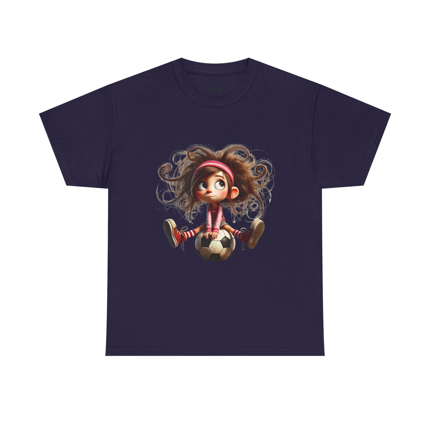 Playful Soccer Girl Tee, Cute Kids' T-Shirt, Fun Apparel for Soccer Lovers, Gift for Birthdays, Casual Outfit, Unisex Cotton Shirt