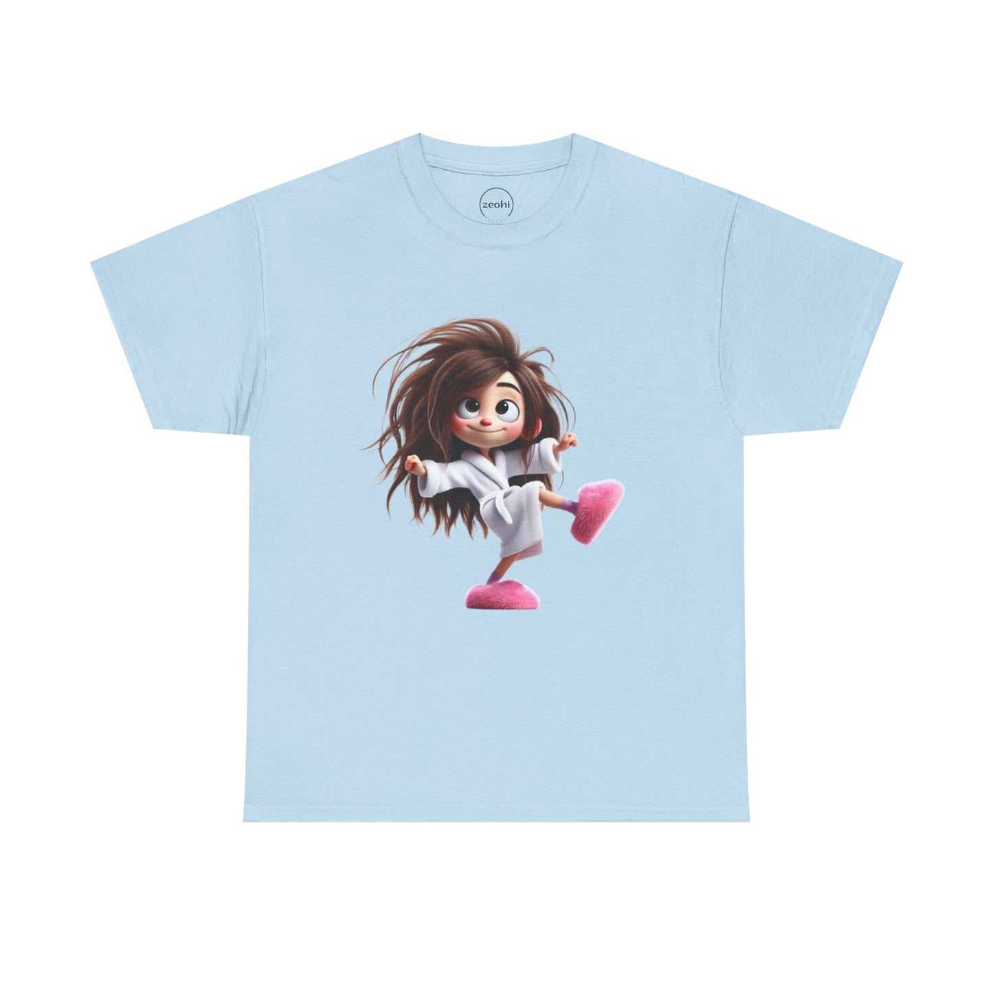 Cute Character Unisex Heavy Cotton Tee - Fun Graphic Tee for Parties, Gifts, Casual Wear, Birthdays, Everyday Comfort