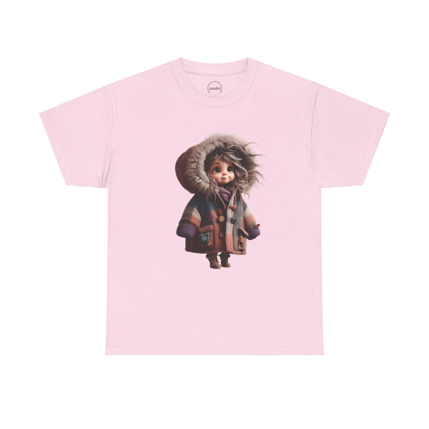 Whimsical Character Cotton Tee, Cozy Graphic Tee, Fun Casual Wear, Gift for Kids, Cartoon Apparel, Playful Outfit