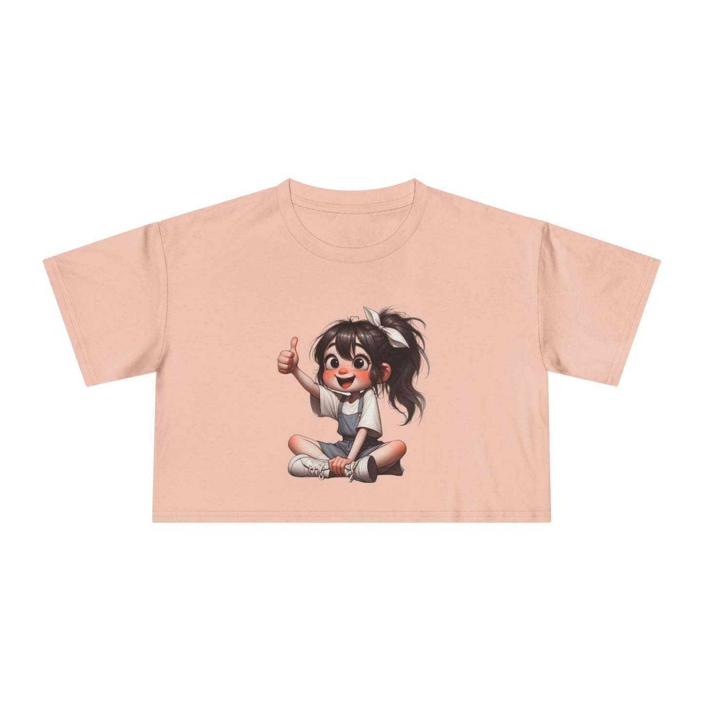 Cute Playful Women's Crop Tee with Cheerful Design, Summer Top, Casual Wear, Gift for Her, Music Festival Outfit, Trendy Graphic Tee