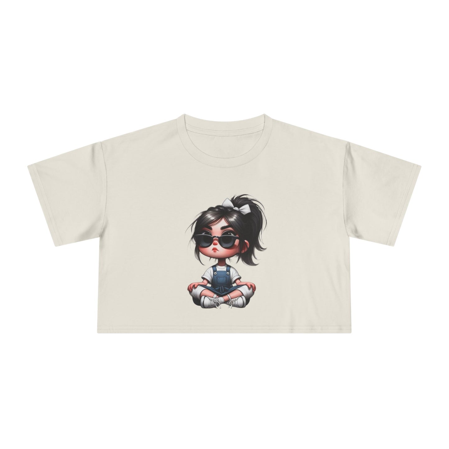 Cute Cartoon Crop Tee for Women, Summer Fashion Top, Kawaii Graphic Tee, Casual Streetwear, Gift for Her