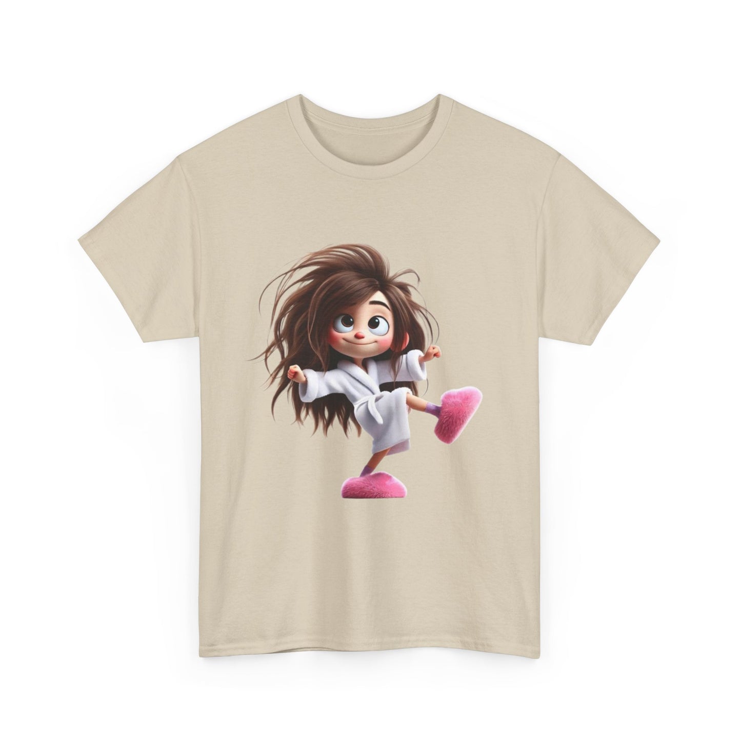 Cute Character Unisex Heavy Cotton Tee - Fun Graphic Tee for Parties, Gifts, Casual Wear, Birthdays, Everyday Comfort
