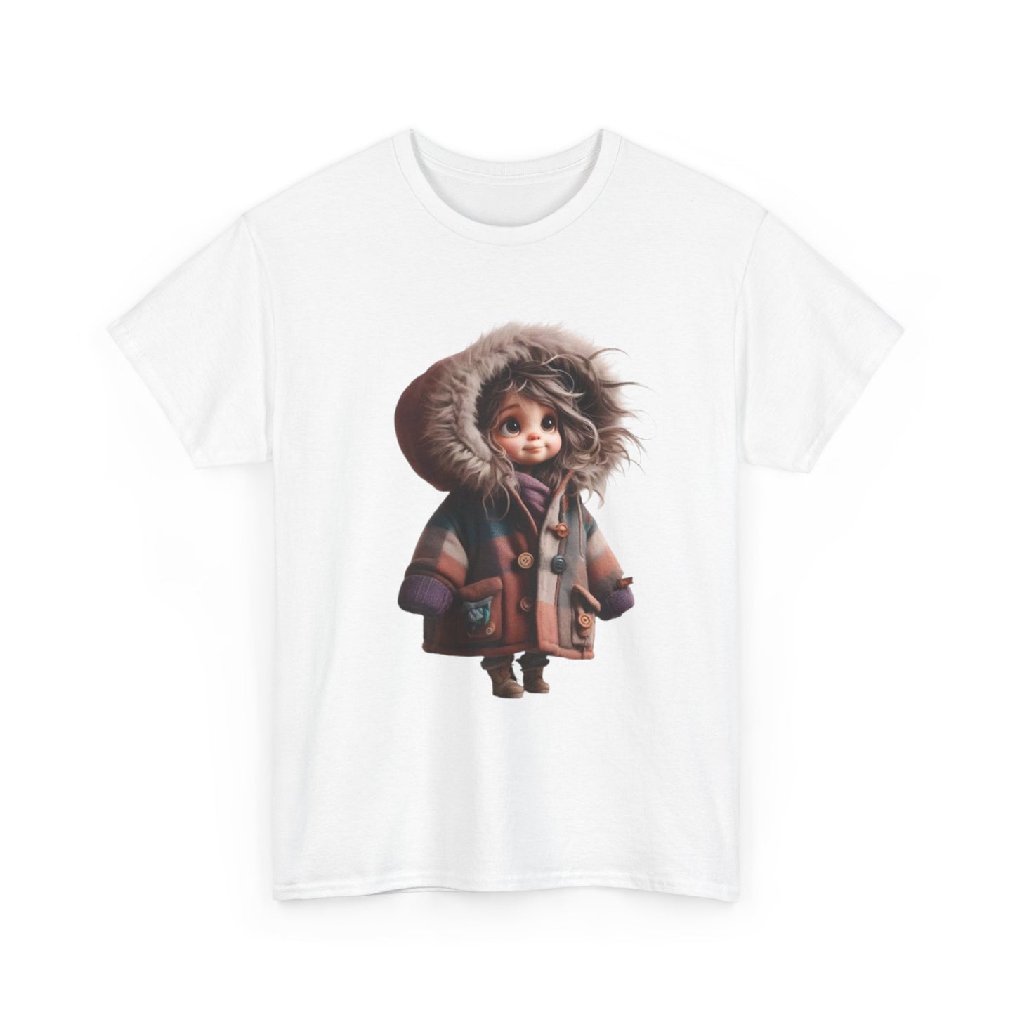 Whimsical Character Cotton Tee, Cozy Graphic Tee, Fun Casual Wear, Gift for Kids, Cartoon Apparel, Playful Outfit