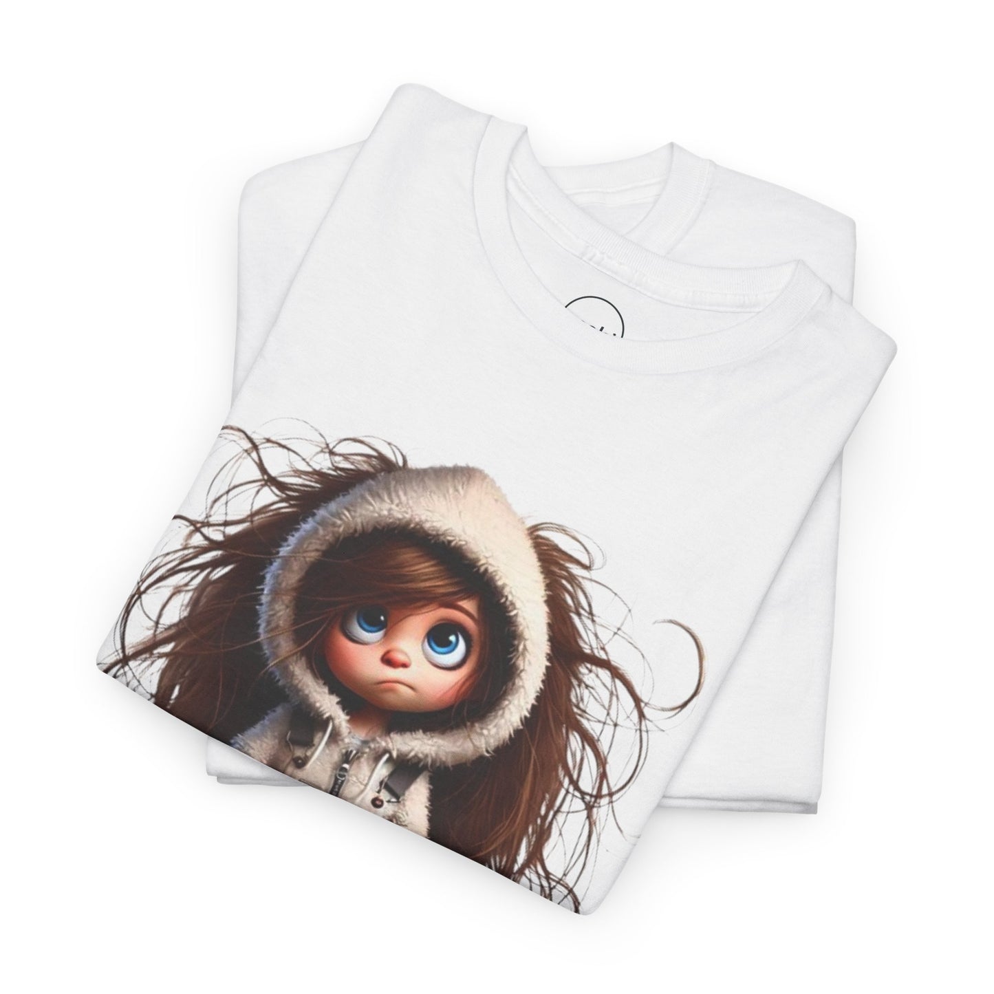 Whimsical Character Unisex Heavy Cotton Tee, Cute Graphic Shirt, Casual Tee for Kids and Adults, Perfect Gift for Birthdays or Holidays