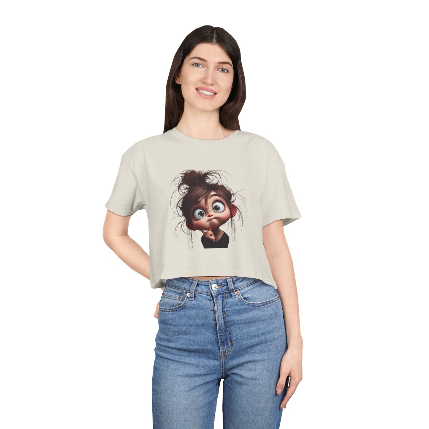 Funny Women's Crop Tee, Graphic Tee for Women, Casual T-Shirt, Humor Gift, Trendy Summer Top, Cute Everyday Wear