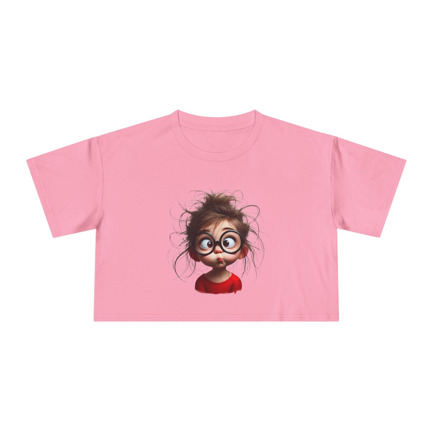 Whimsical Women's Crop Tee with Playful Illustration, Fun Graphic Shirt, Cute Summer Top, Casual Statement Tee, Perfect Gift for Friends