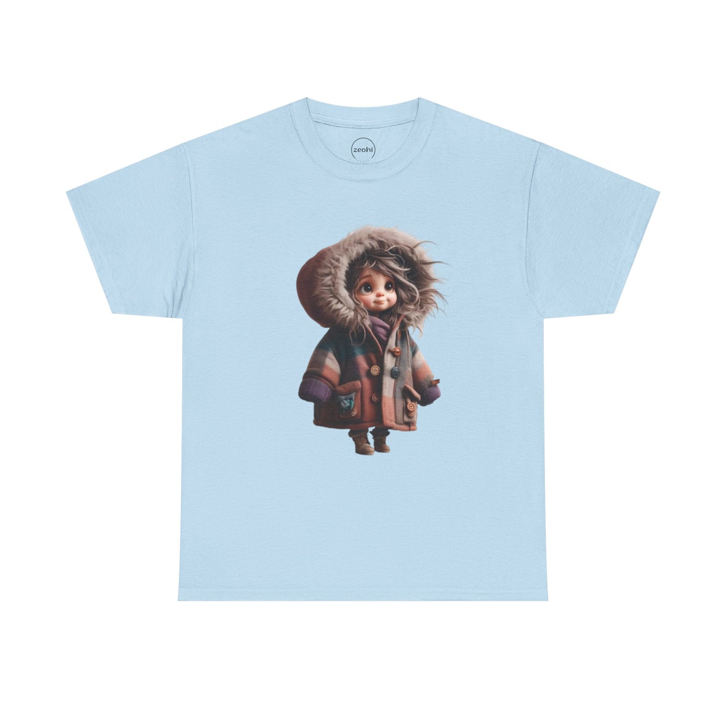 Whimsical Character Cotton Tee, Cozy Graphic Tee, Fun Casual Wear, Gift for Kids, Cartoon Apparel, Playful Outfit