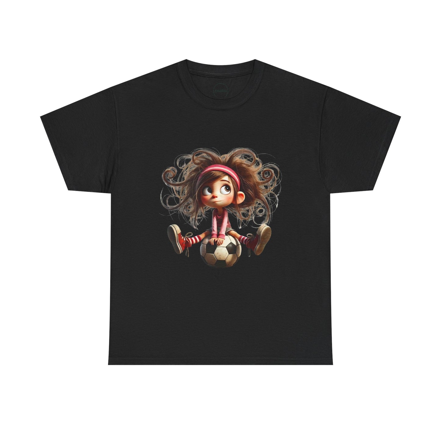 Playful Soccer Girl Tee, Cute Kids' T-Shirt, Fun Apparel for Soccer Lovers, Gift for Birthdays, Casual Outfit, Unisex Cotton Shirt
