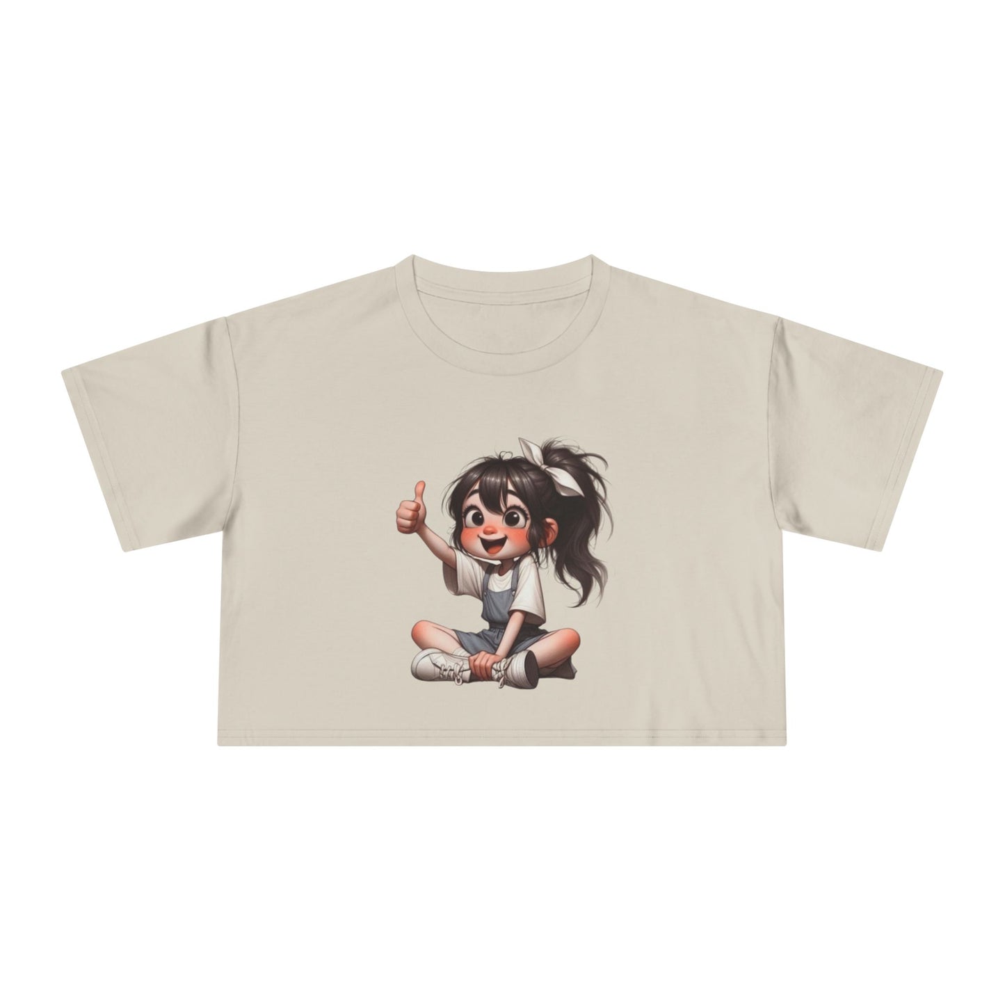 Cute Playful Women's Crop Tee with Cheerful Design, Summer Top, Casual Wear, Gift for Her, Music Festival Outfit, Trendy Graphic Tee