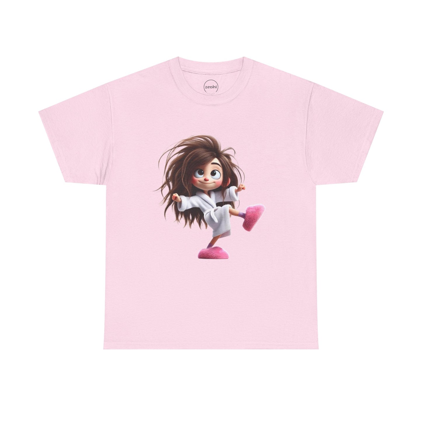Cute Character Unisex Heavy Cotton Tee - Fun Graphic Tee for Parties, Gifts, Casual Wear, Birthdays, Everyday Comfort