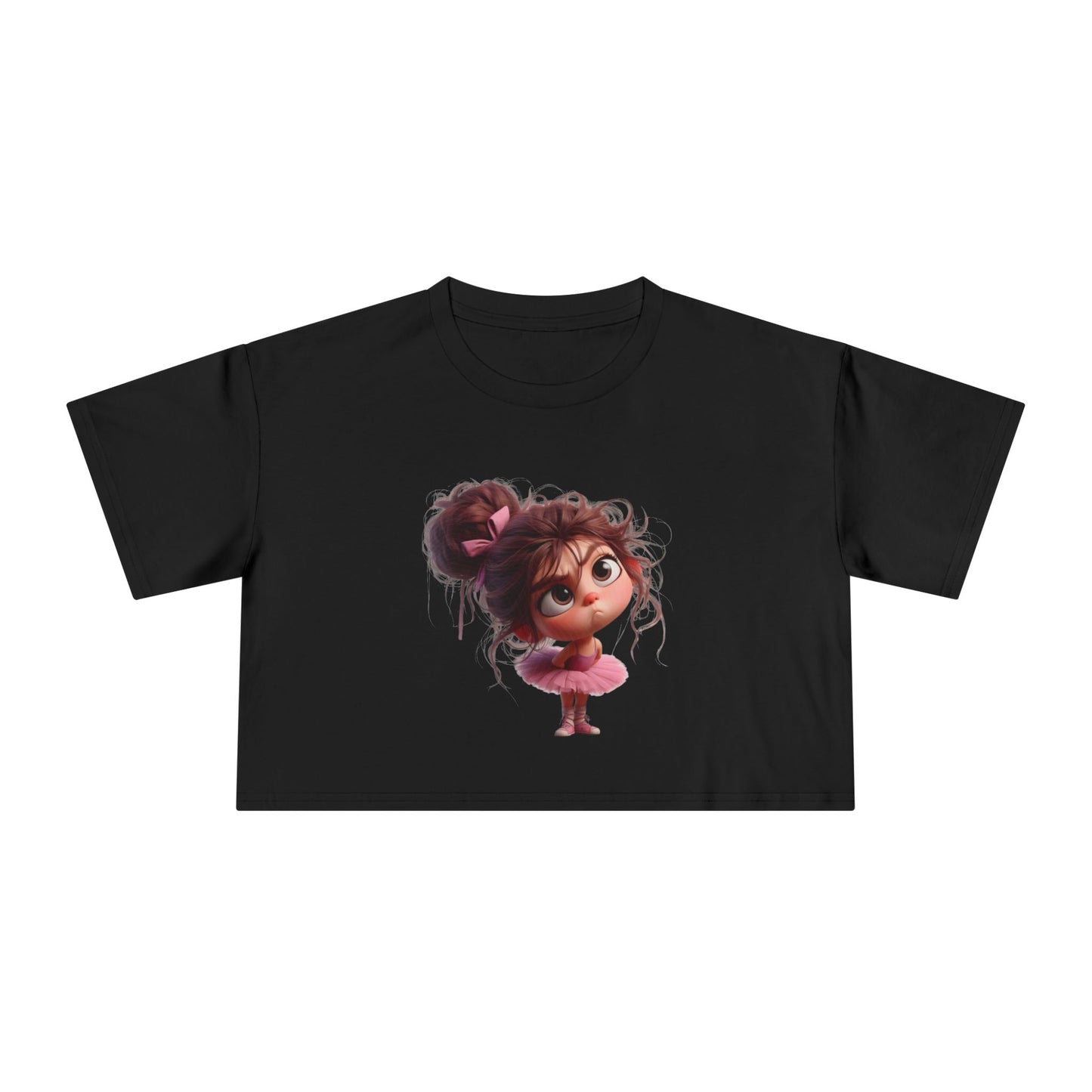 Cute Cartoon Dancer Women's Crop Tee - Perfect for Dance Lovers, Casual Wear, Birthdays, Gifts, and More!