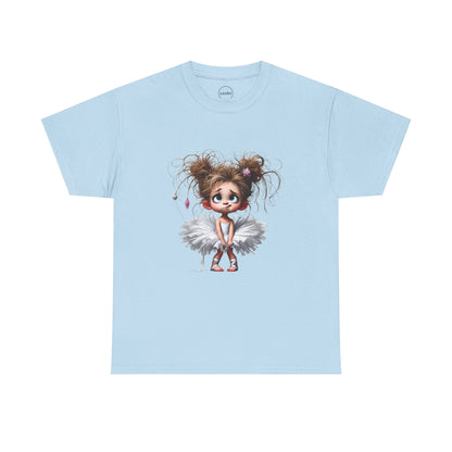 Cute Ballerina Tee - Fun Unisex Cotton Shirt for Dancers, Birthdays, Gifts, Everyday Wear, Dance Events