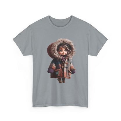 Whimsical Character Cotton Tee, Cozy Graphic Tee, Fun Casual Wear, Gift for Kids, Cartoon Apparel, Playful Outfit