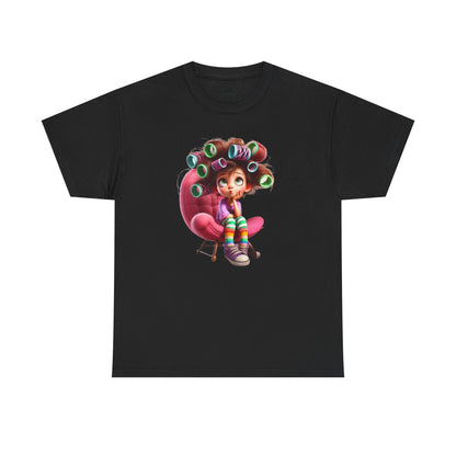 Cute Retro Cartoon Character Tee, Comfortable Cotton Tee, Gift for Kids, Fun Casual Wear, Birthday Gift, Holiday Apparel